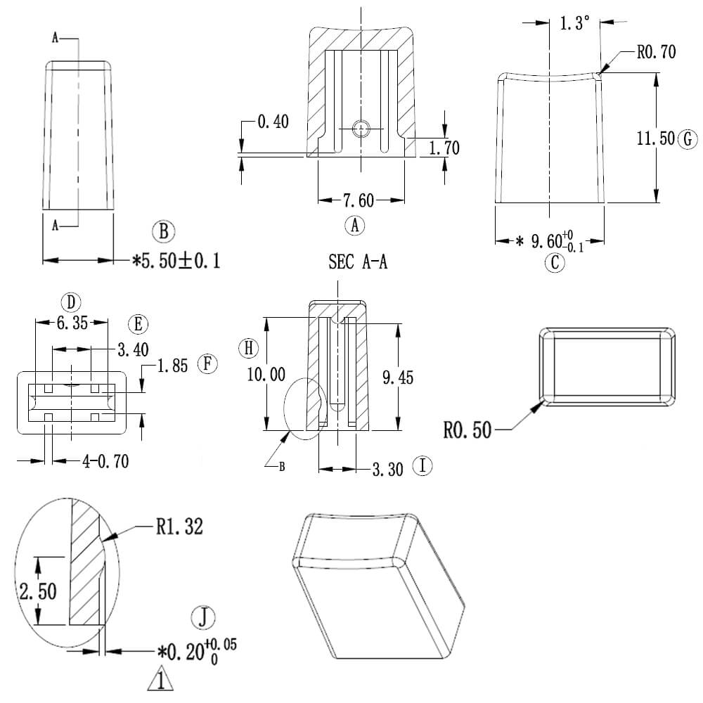 Plastic Single Color Button AN-11